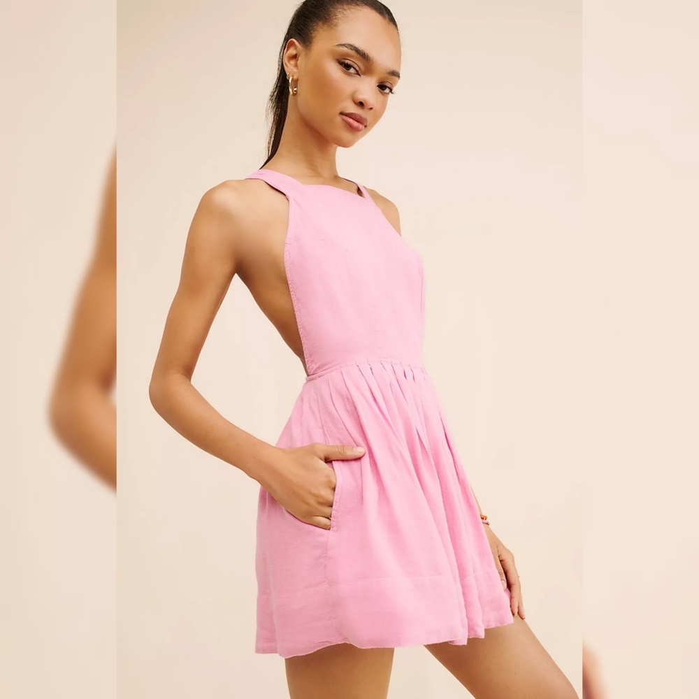 Free‎ People Melted Hearts Mini Dress Pink Women's Size Large